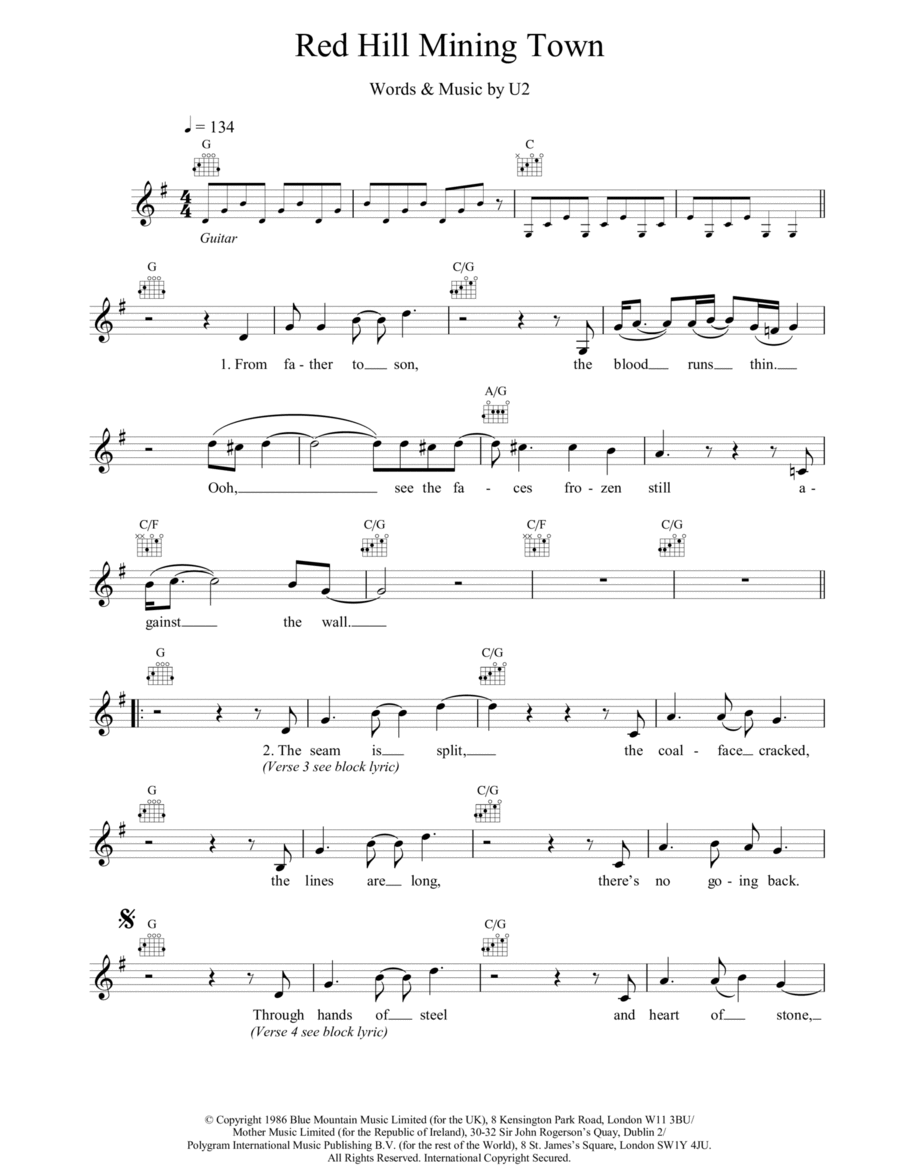 Red Hill Mining Town Piano scores gallery preview page 1