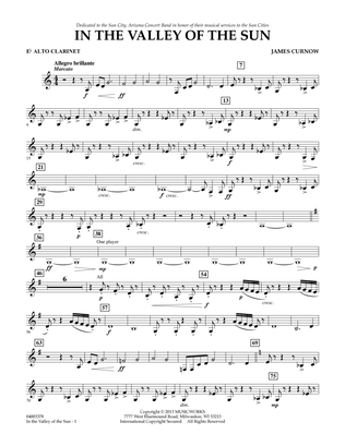 Book cover for In the Valley of the Sun - Eb Alto Clarinet