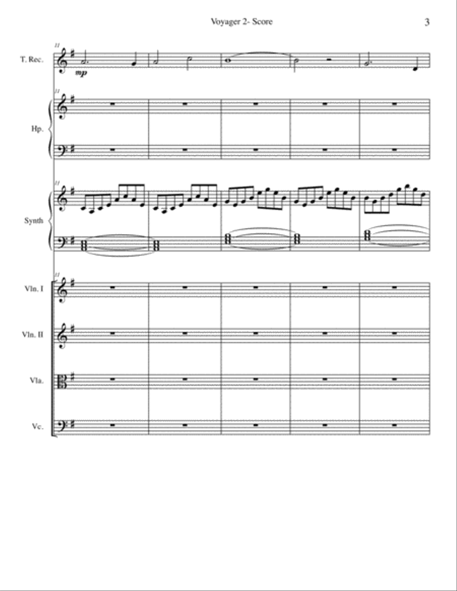 Voyager 2 from Space Probes Small Ensemble scores gallery preview page 3