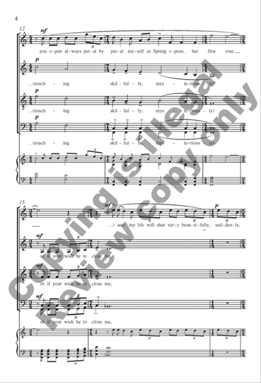 Sometimes I Feel Alive: 3. somewhere I have never travelled Divisi scores gallery preview page 4