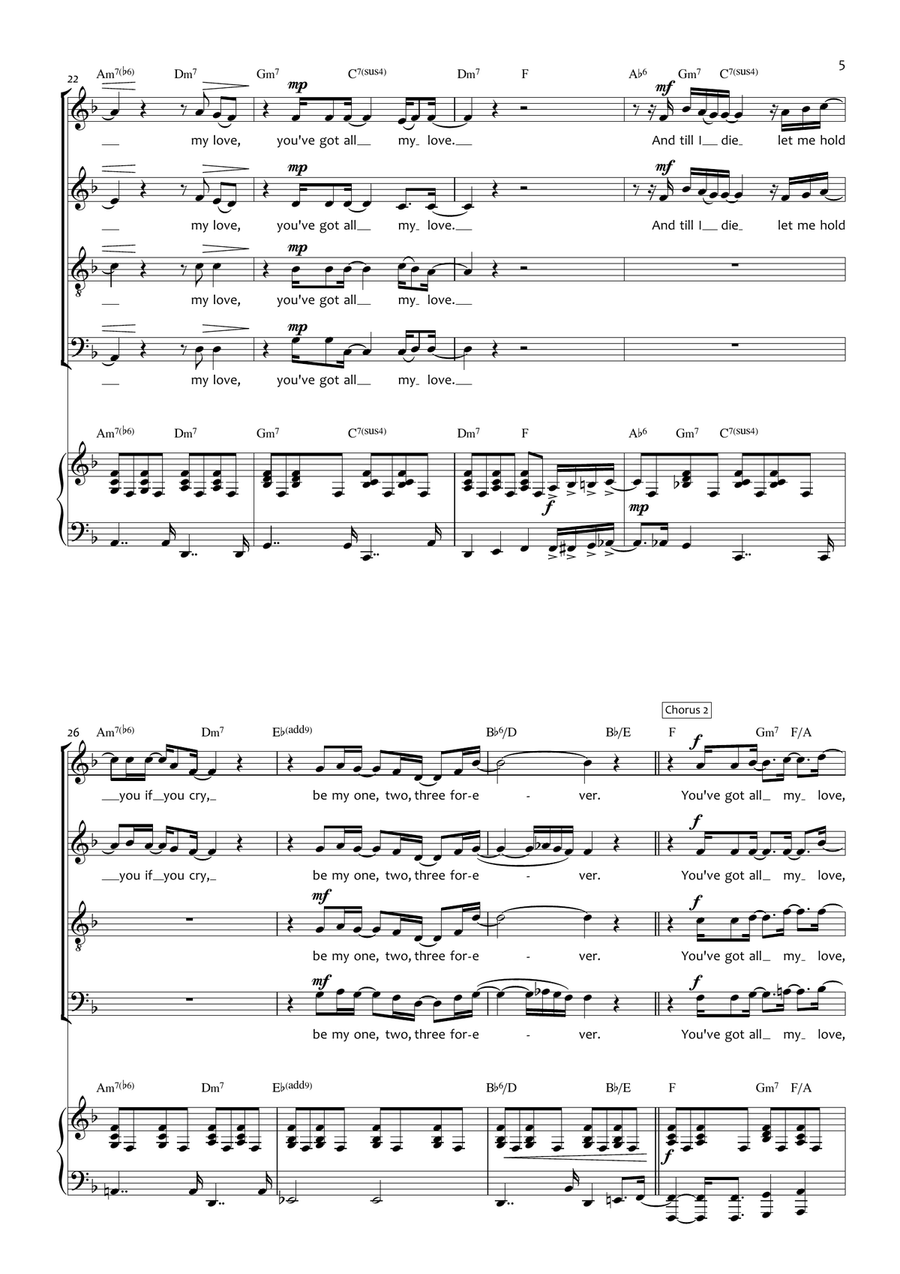 All My Love 4-Part scores gallery preview page 5