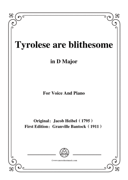 Bantock-Folksong,Tyrolese are blithesome(Tyroler sind lustig),in D Major,for Voice and Piano image number null