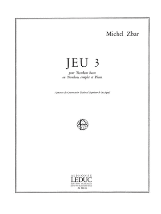 Book cover for Jeu 3 (trombone-bass & Piano)