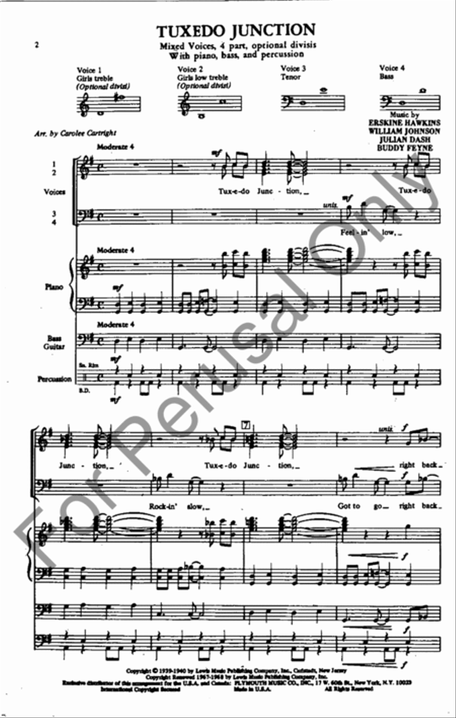 Tuxedo Junction Divisi scores gallery preview page 2