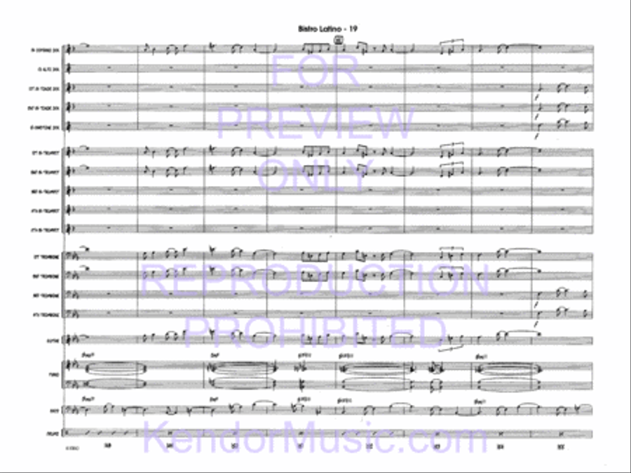 Bistro Latino Bistro Latino Jazz Ensemble scores gallery preview page 21