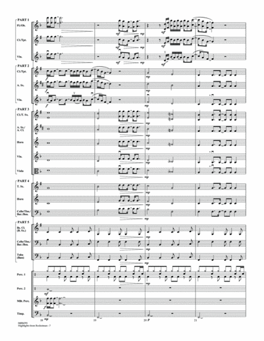 Highlights from Rocketman (arr. Johnnie Vinson) - Conductor Score (Full Score)