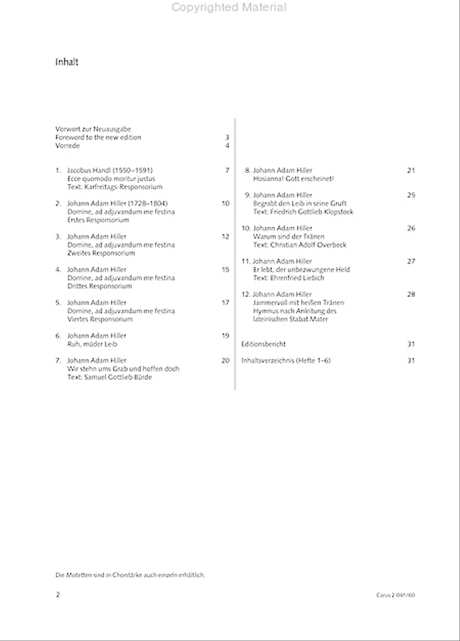 Motets and arias for choirs collected and edited by Johann Adam Hiller, vol. 6 Voice Solo scores gallery preview page 3