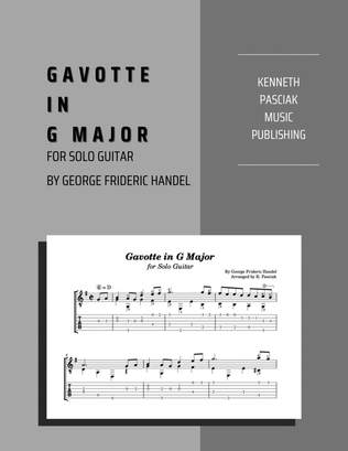 Book cover for Gavotte in G Major HWV 491 (for Solo Guitar)