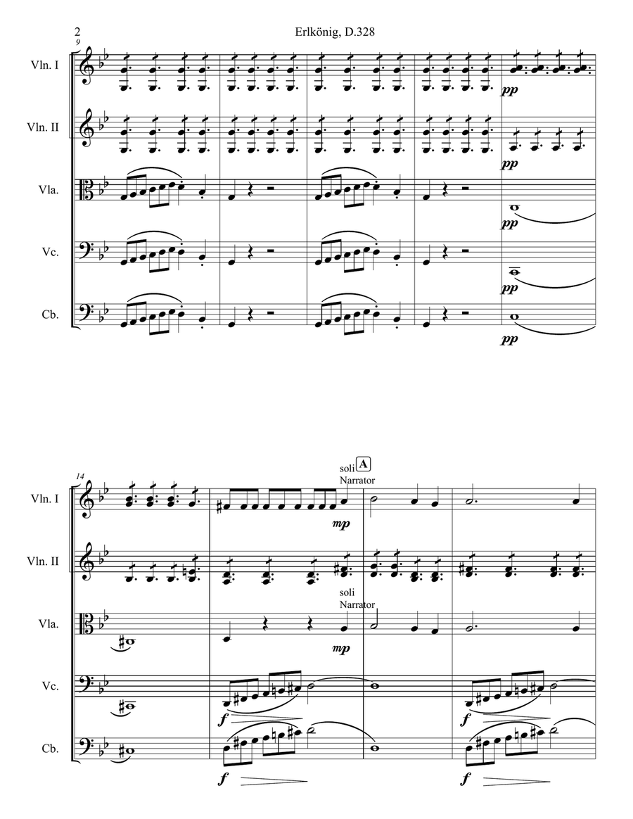 Erlkönig, D.328 (2nd Version) String Orchestra scores gallery preview page 4