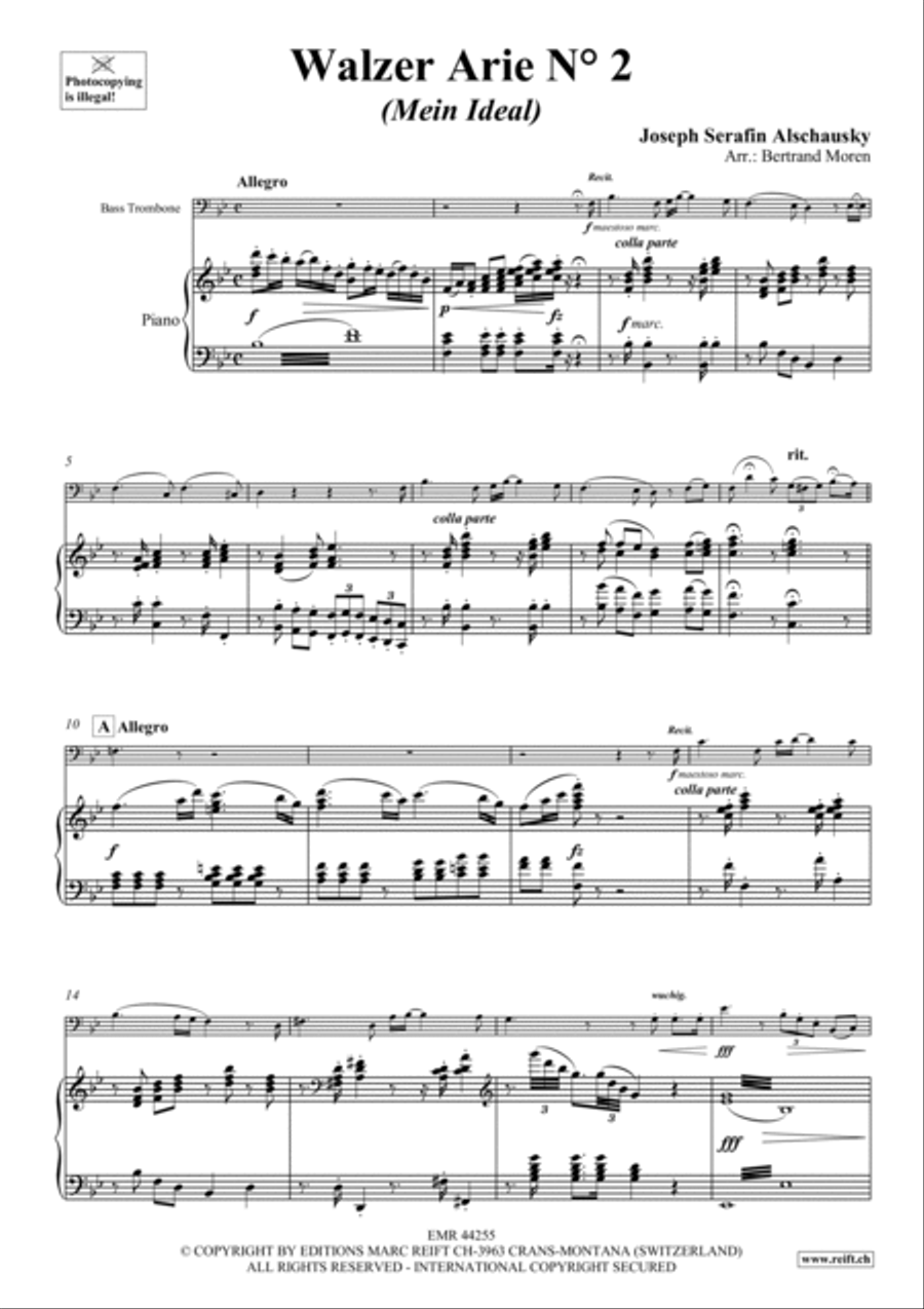 Walzer Arie No. 2 Trombone scores gallery preview page 5