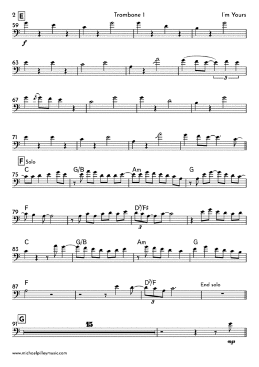 I'm Yours Brass Ensemble scores gallery preview page 3
