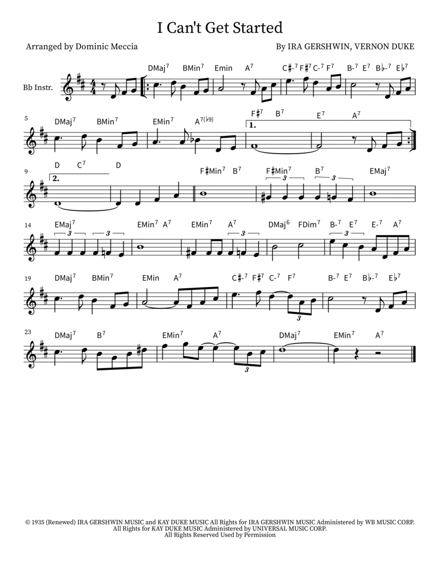 I Can't Get Started I Can't Get Started Trumpet Solo scores gallery preview page 1