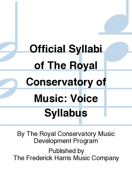 Voice Syllabus, 2012 Edition