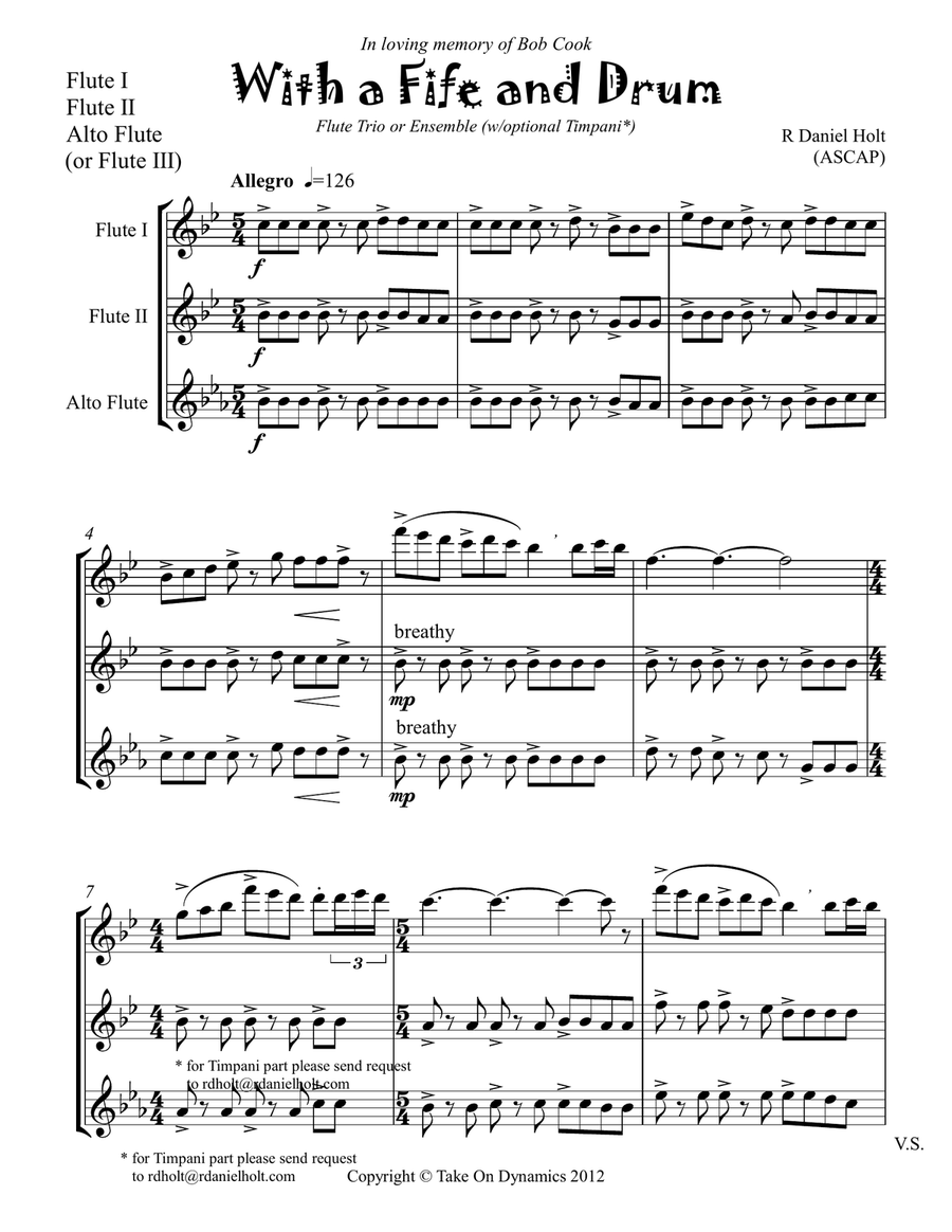 With a Fife and Drum Woodwind Trio scores gallery preview page 1