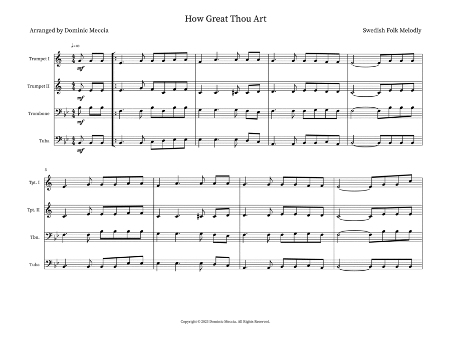 How Great Thou Art Small Ensemble scores gallery preview page 1