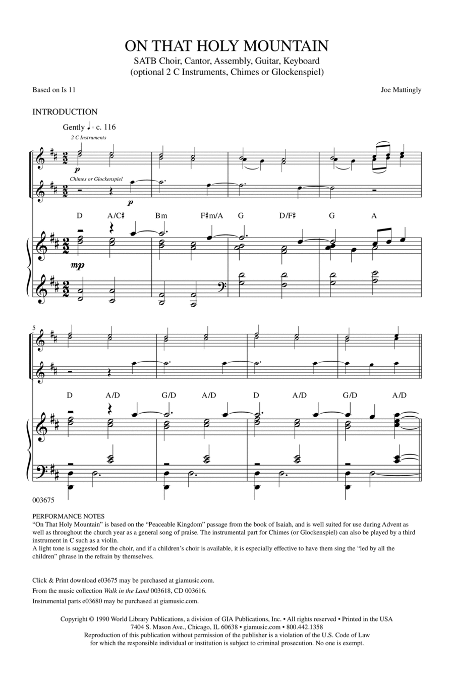On That Holy Mountain | Download Edition 4-Part scores gallery preview page 1