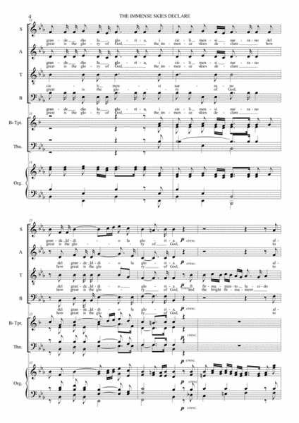 Psalm 19 - THE IMMENCE SKIES DECLARE - B. Marcello - For SATB Choir, 2 Tpt, 2 Tbn and Organ image number null