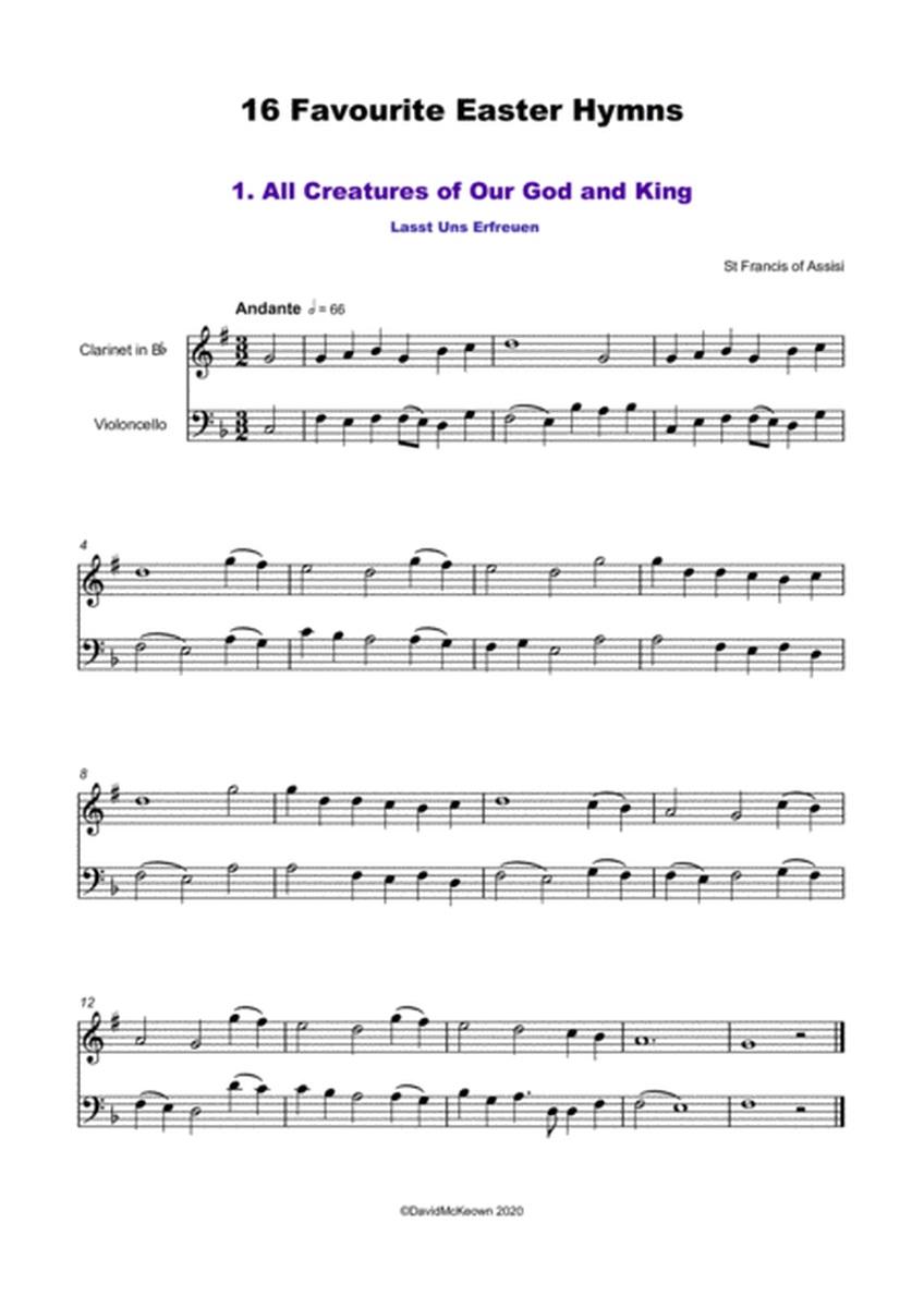 16 Favourite Easter Hymns for Clarinet and Cello Duet