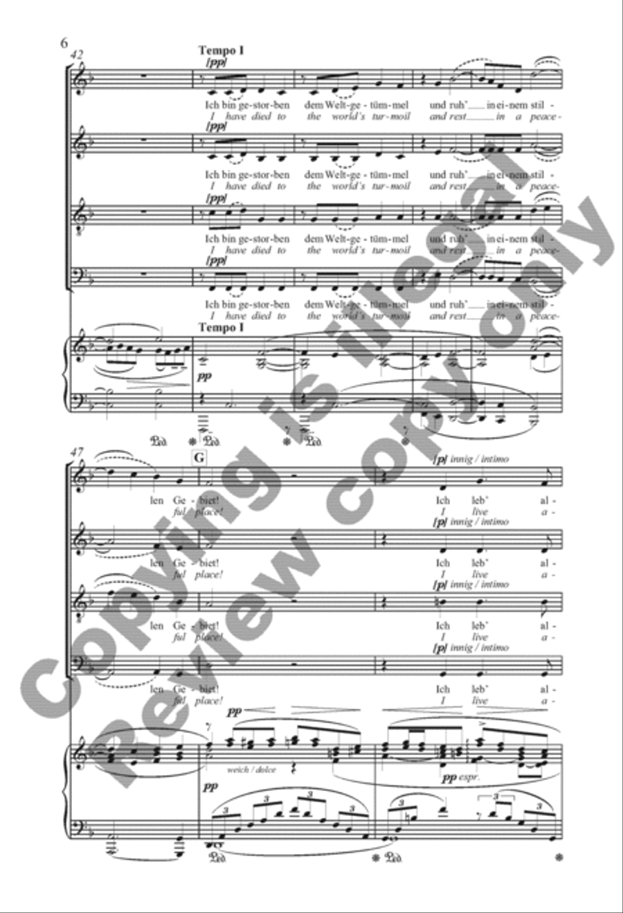 Ich bin der Welt abhanden gekommen: (Into This World I Came As a Lost One) 4-Part scores gallery preview page 7
