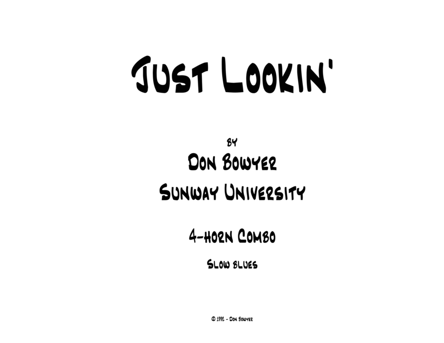 Just Lookin' Jazz Ensemble scores gallery preview page 1