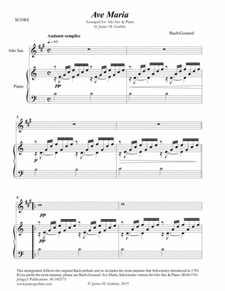 Bach-Gounod: Ave Maria, Schwencke version for Alto Sax & Piano