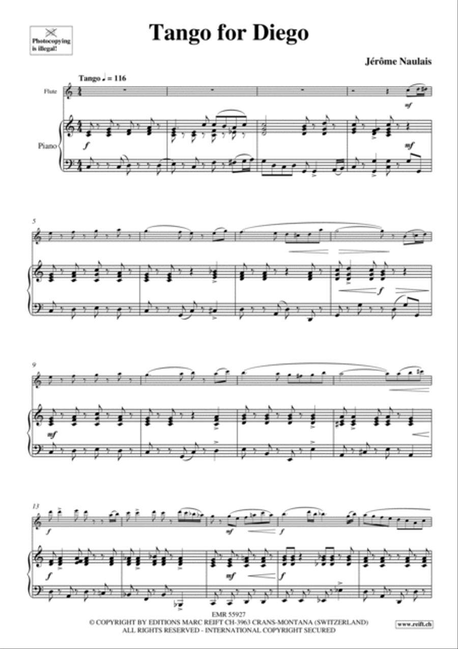 Tango for Diego Flute Solo scores gallery preview page 5