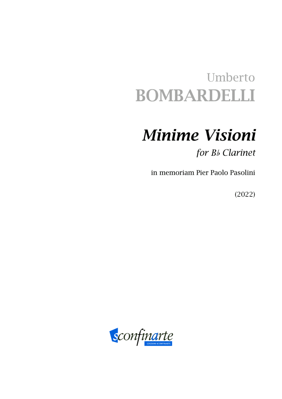 Umberto Bombardelli: MINIME VISIONI (ES-22-016) B-Flat Clarinet scores gallery preview page 1