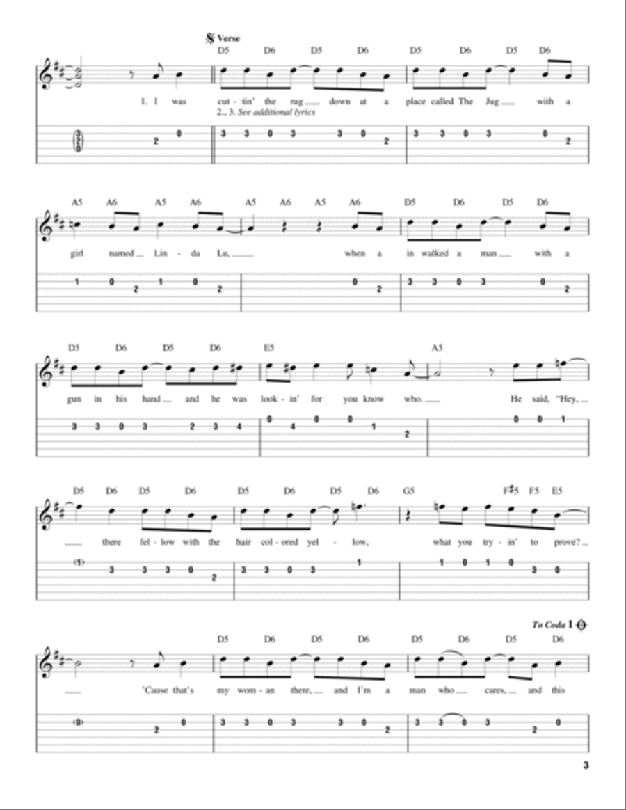 Gimme Three Steps Acoustic Guitar scores gallery preview page 3