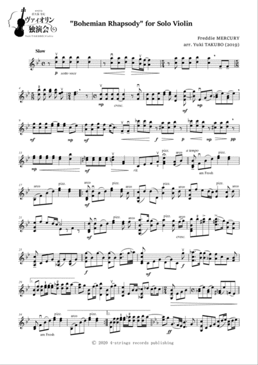 Bohemian Rhapsody Violin Solo scores gallery preview page 2