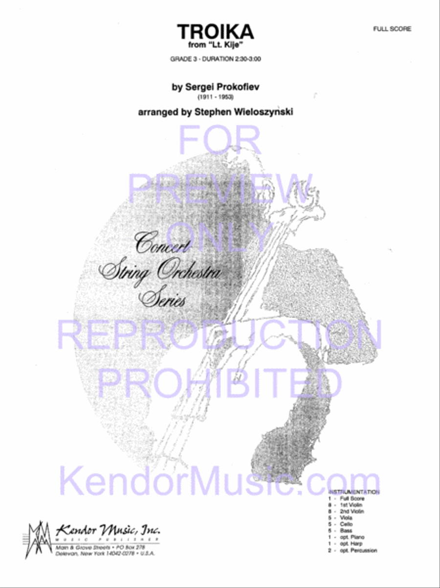 Troika (from Lt. Kije) String Orchestra scores gallery preview page 2
