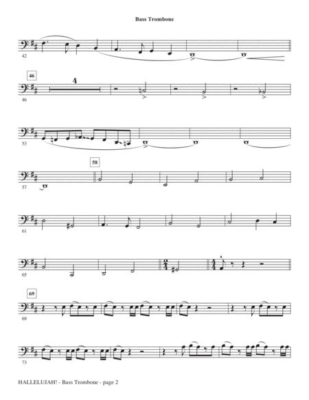 Hallelujah! (from Messiah Rocks) - Bass Trombone