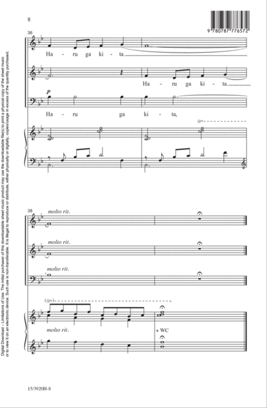 Haru Ga Kita 3-Part scores gallery preview page 8