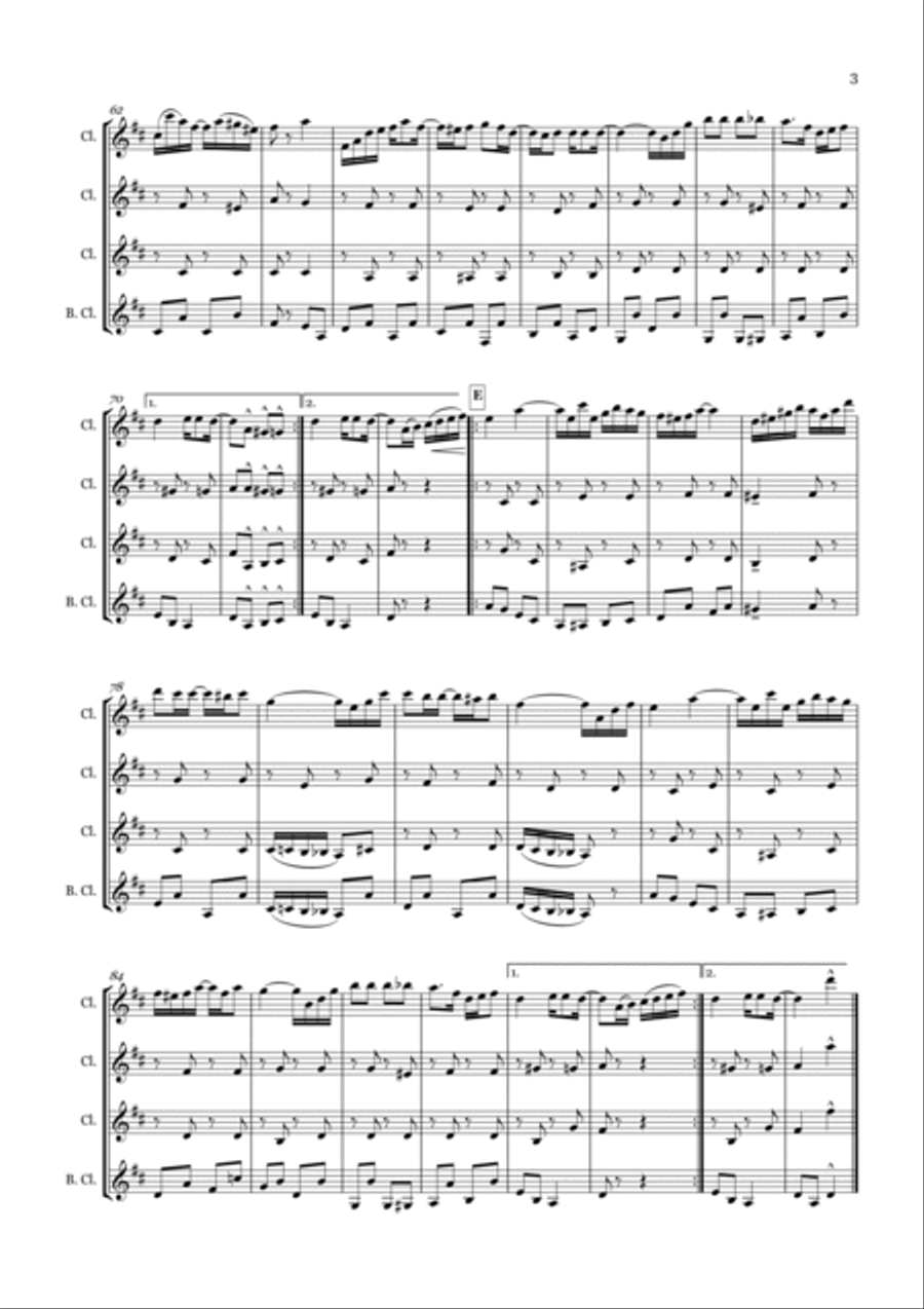 Weeping Willow Rag for Clarinet Quartet Clarinet Quartet scores gallery preview page 3