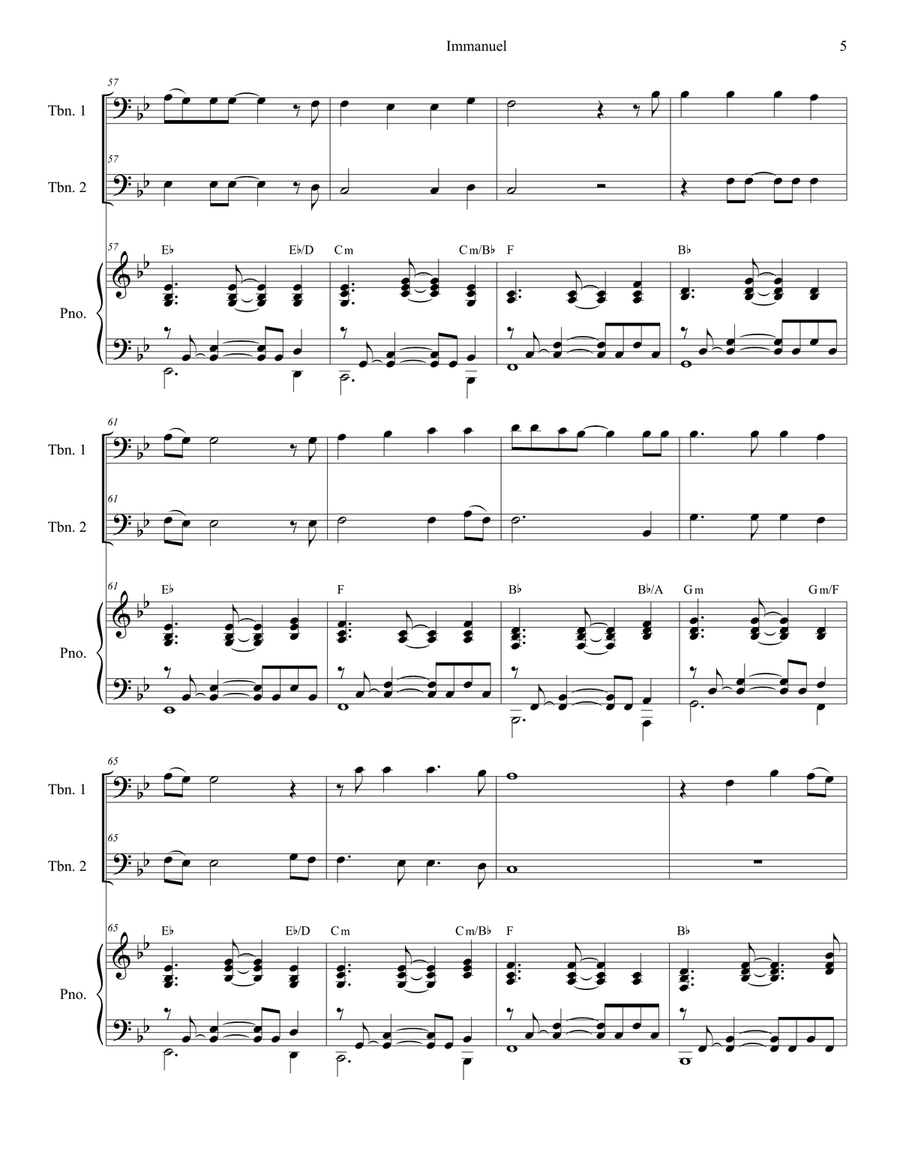 Immanuel Immanuel Trombone Duet scores gallery preview page 5