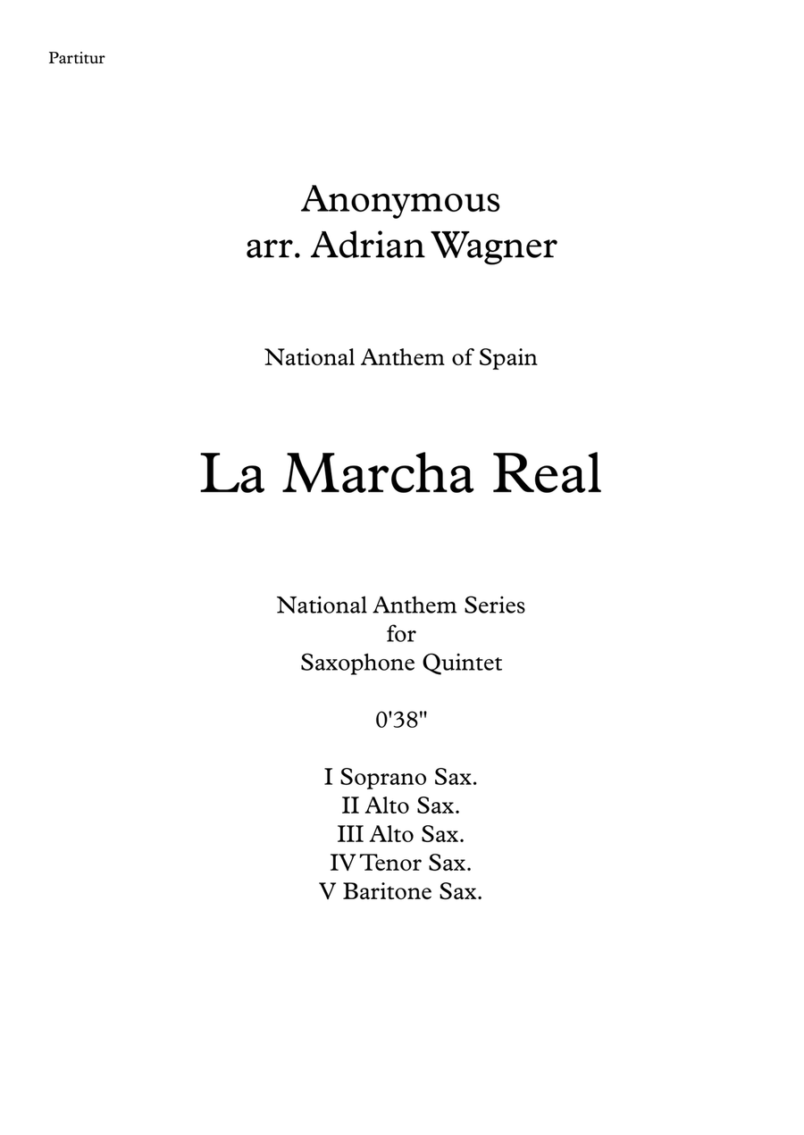 La Marcha Real (National Anthem of Spain) Saxophone Quintet arr. Adrian Wagner Saxophone Quintet scores gallery preview page 1