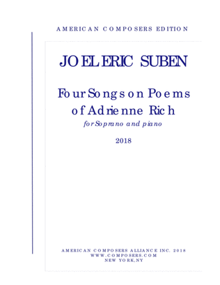 [Suben] Four Songs on Poems of Adrienne Rich