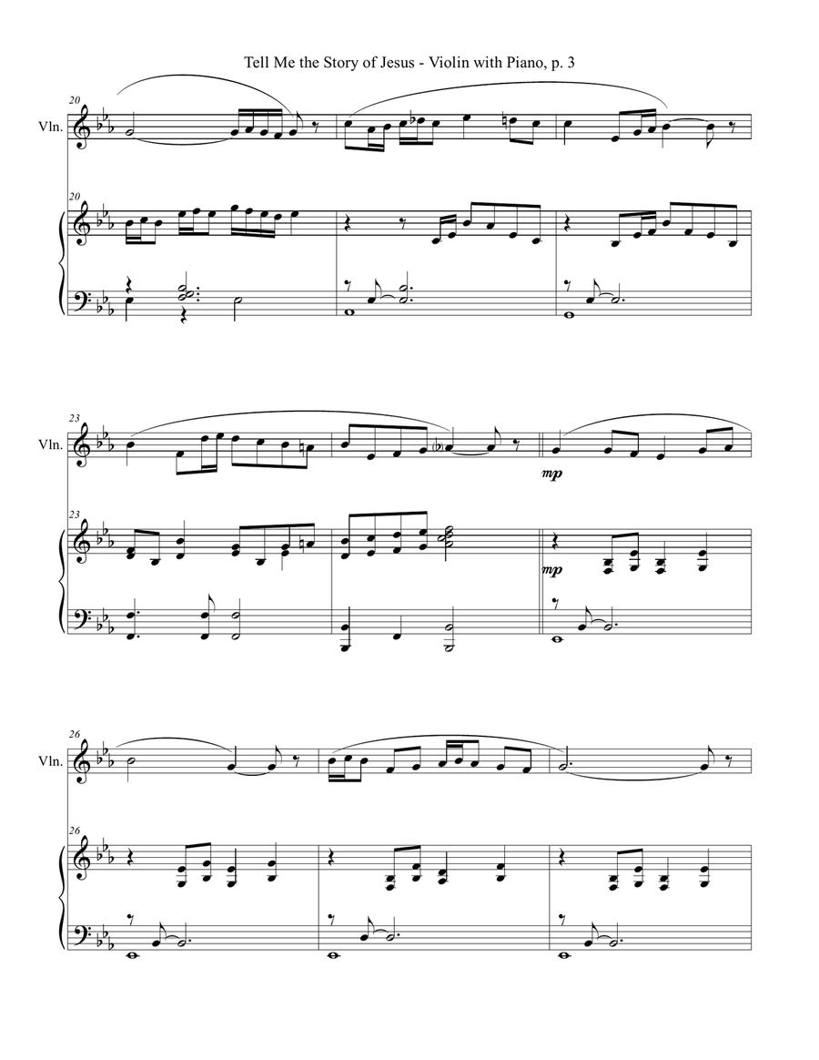 TELL ME THE STORY OF JESUS (for Violin and Piano with Score/Part) Violin Solo scores gallery preview page 4