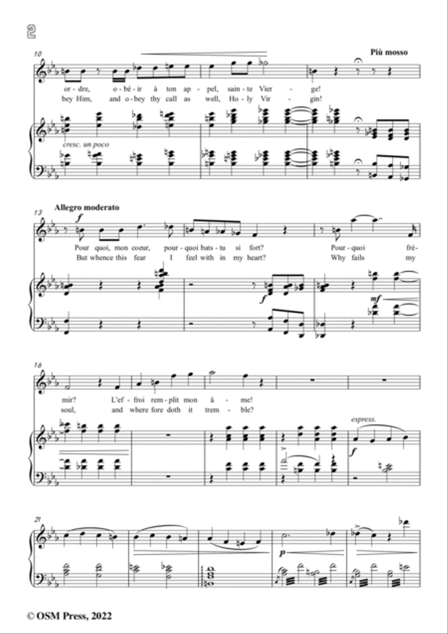 Tchaikovsky-Adieu,forêts,from Jeanne D'arc,in E flat Major,for Voice and Pinao Voice scores gallery preview page 4