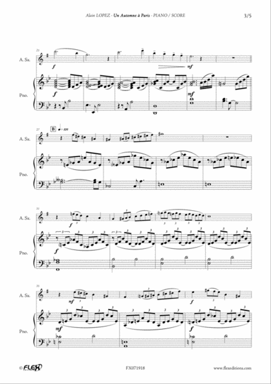 Un Automne a Paris Alto Saxophone scores gallery preview page 3