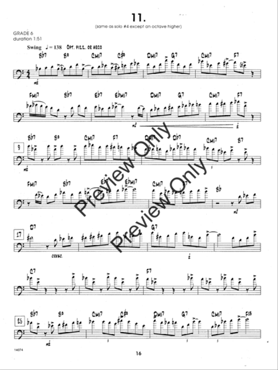 Jazz Solos For Bass, Volume 1 Double Bass scores gallery preview page 16