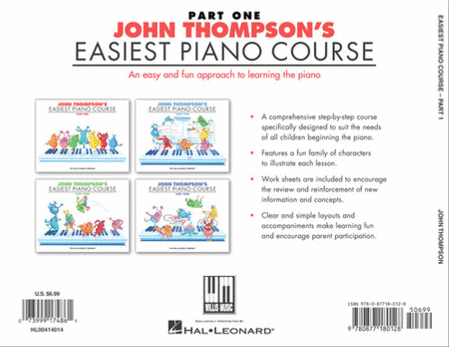 John Thompson's Easiest Piano Course - Part 1 - Book Only