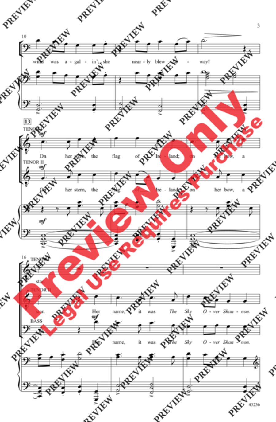 The Sky Over Shannon Men's Choir scores gallery preview page 3
