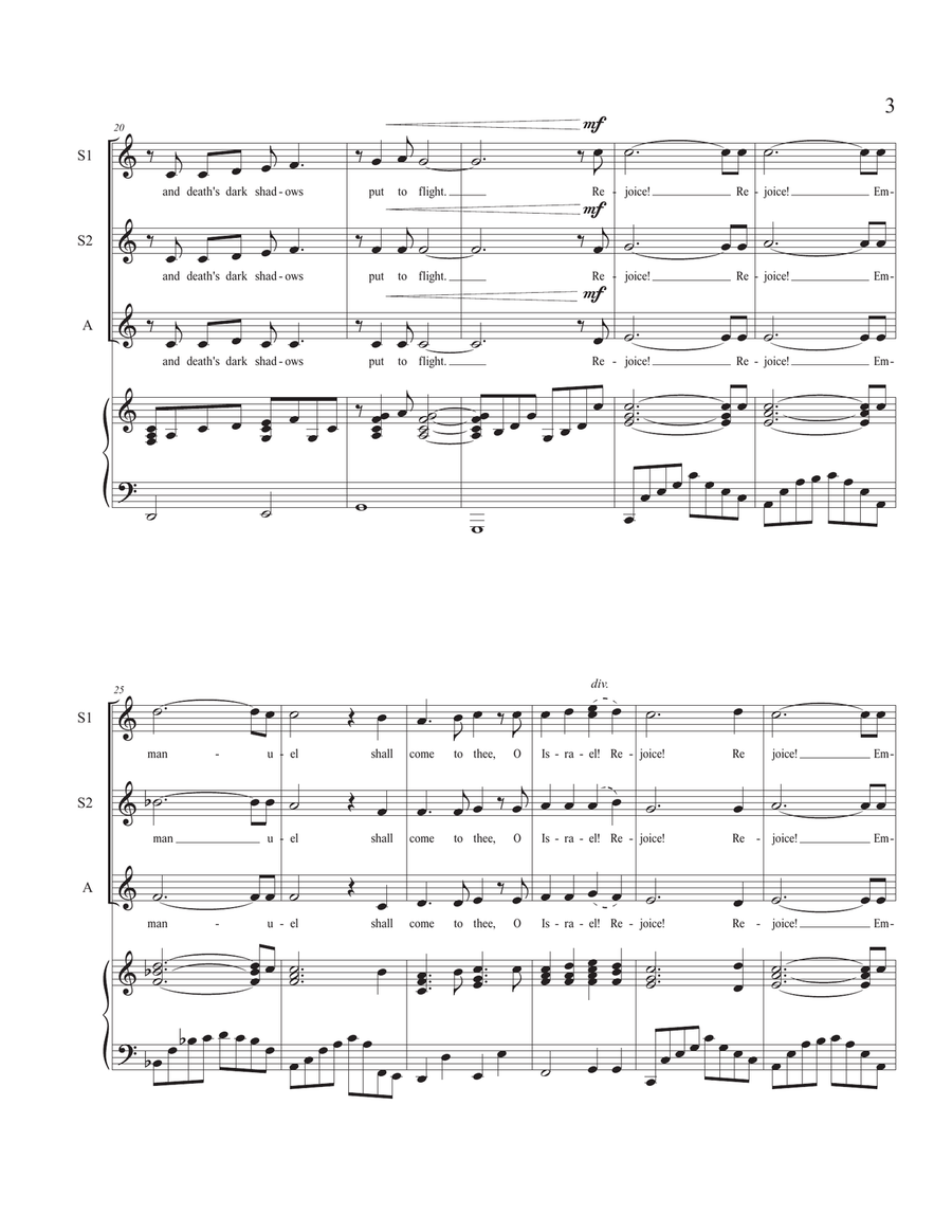O Come, O Come Emmanuel O Come, O Come Emmanuel SSA scores gallery preview page 3