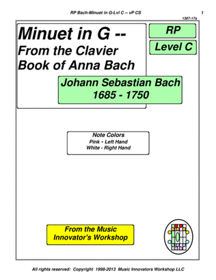 Bach - Minuet in G - (Key Map Tablature)