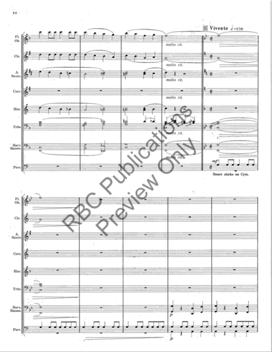 Drunken Sailor Concert Band scores gallery preview page 11