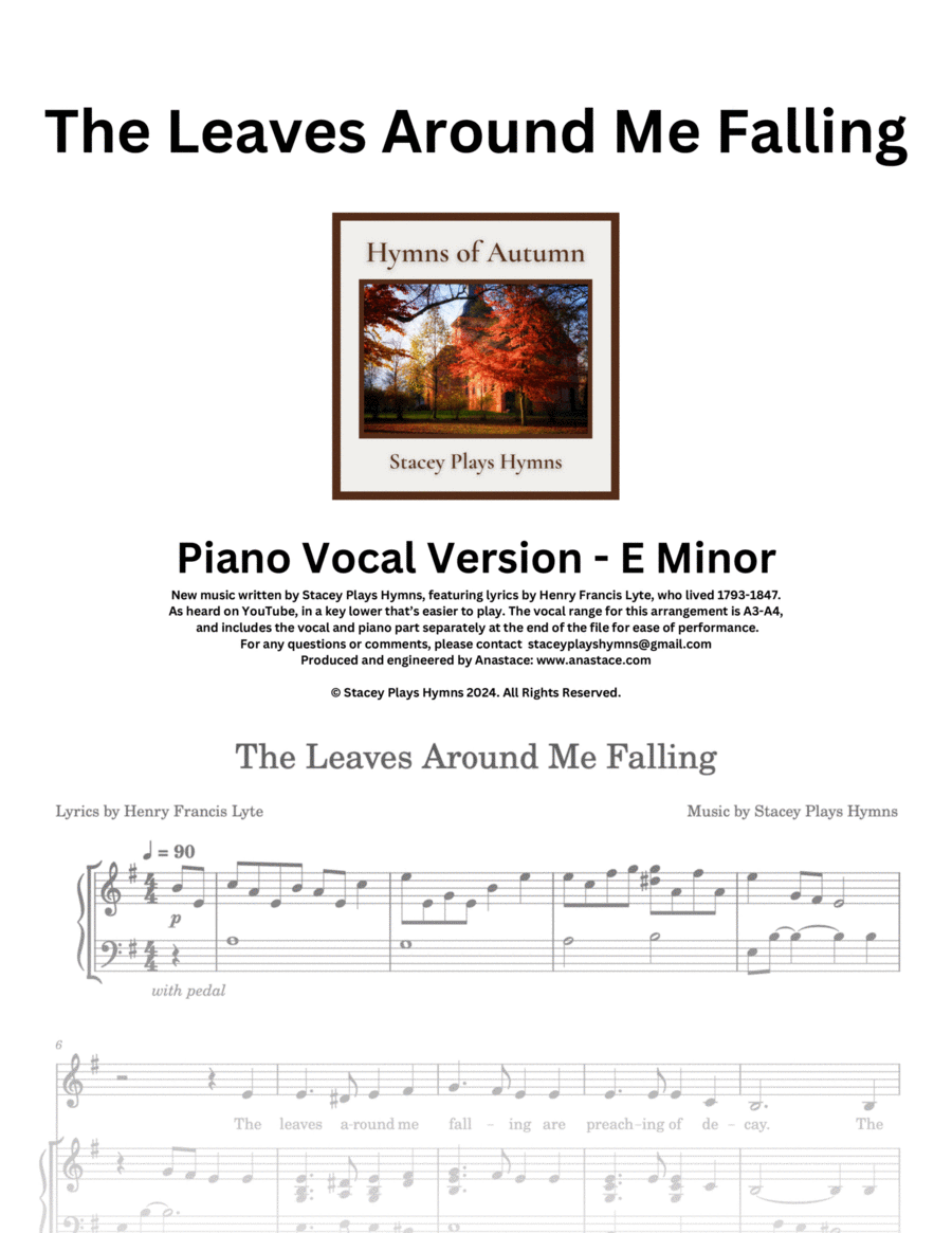The Leaves Around Me Falling [E Minor] Voice scores gallery preview page 1