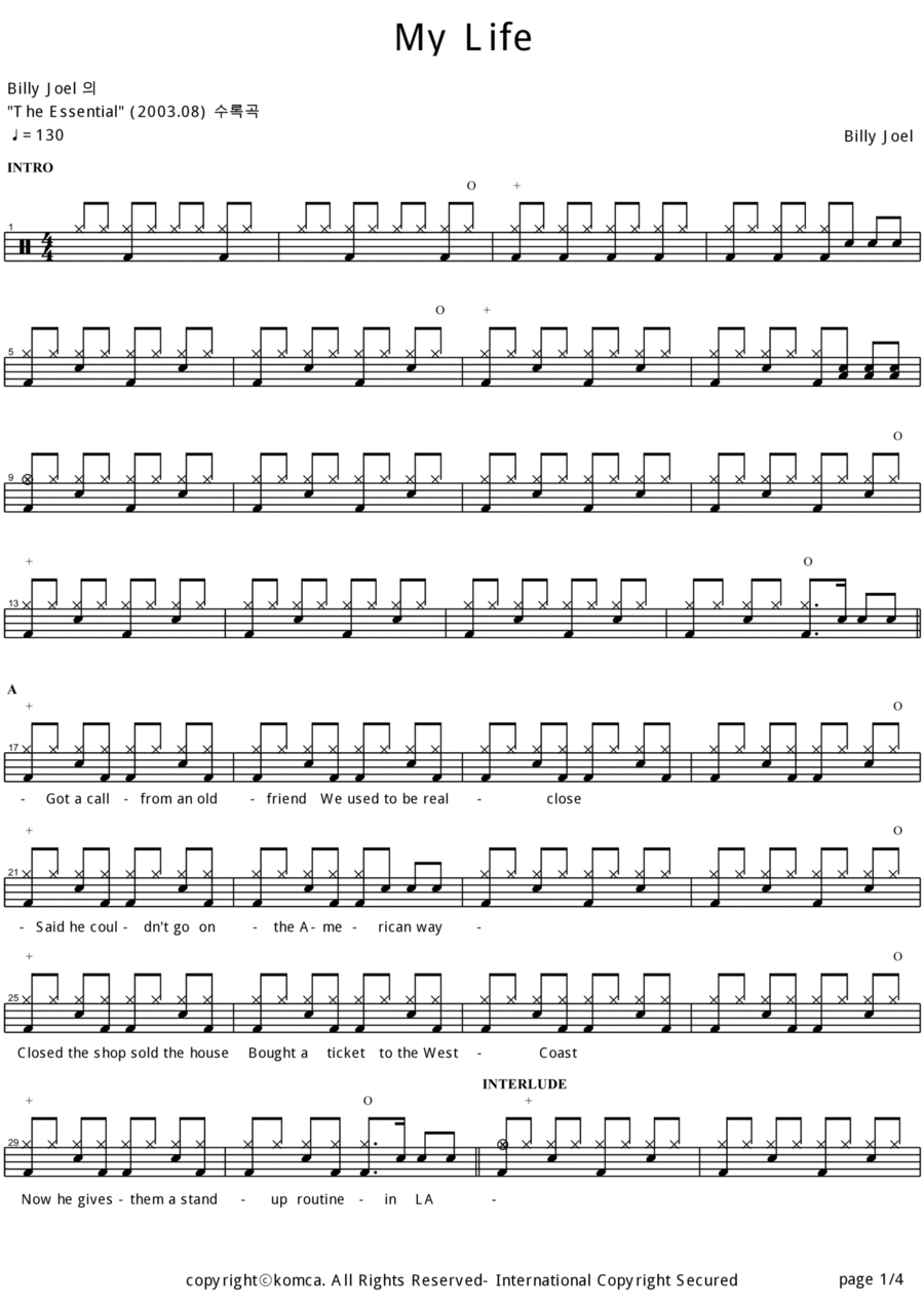 My Life Drum Set scores gallery preview page 1
