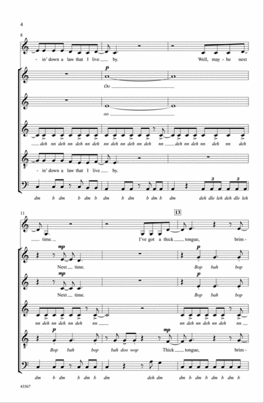 Gonna Get Over You A Cappella scores gallery preview page 3