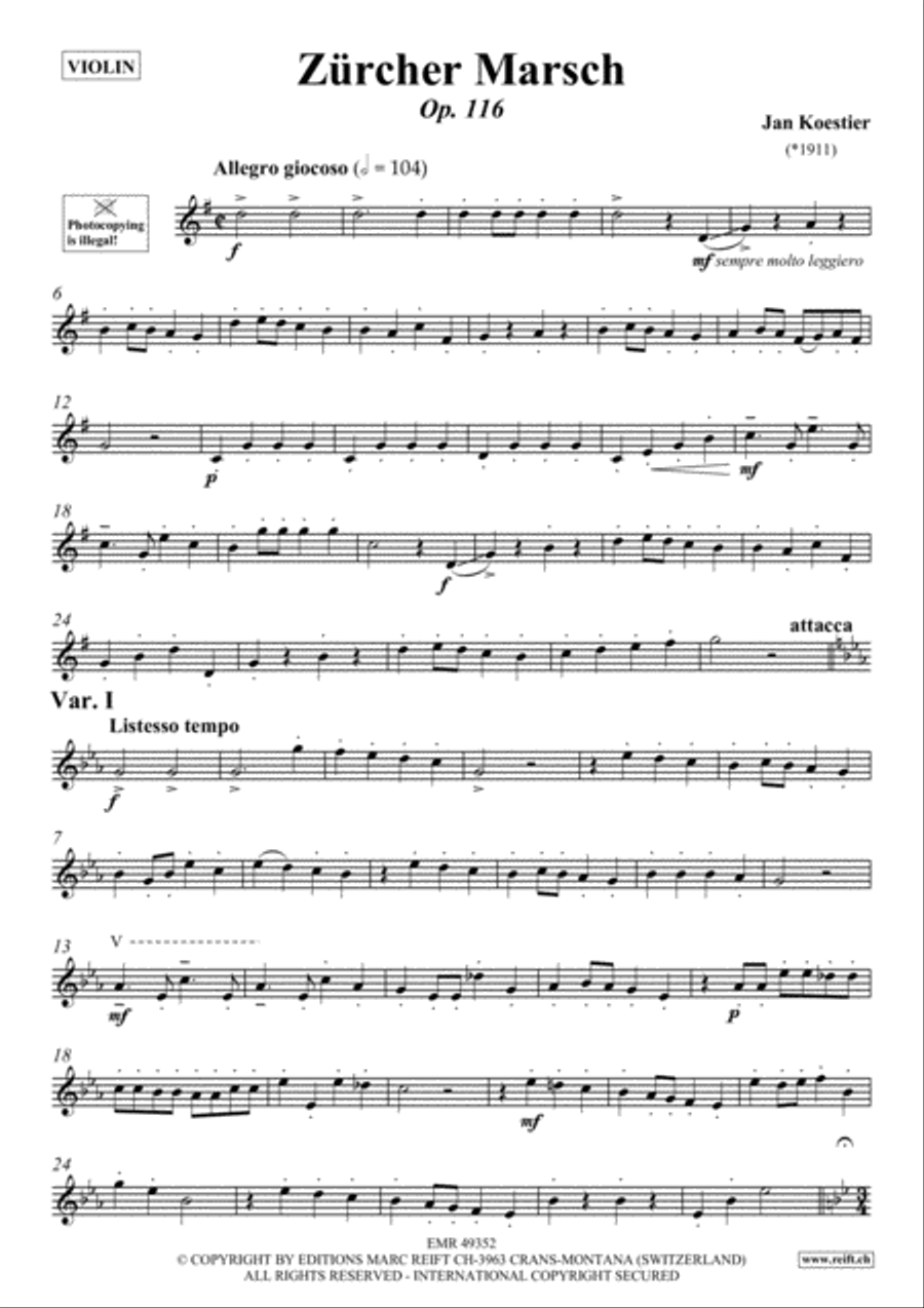 Zurcher Marsch Violin Solo scores gallery preview page 2