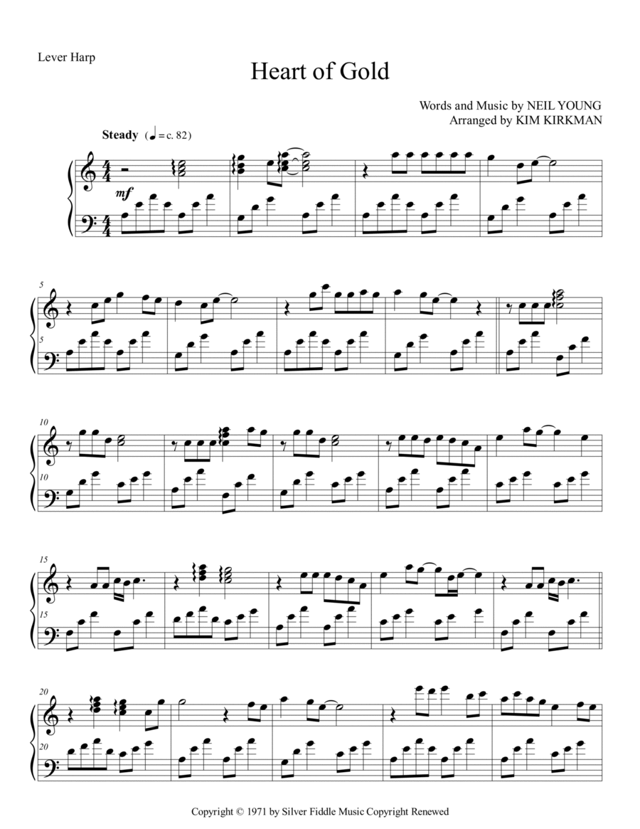 Heart Of Gold Heart Of Gold Celtic Harp scores gallery preview page 1
